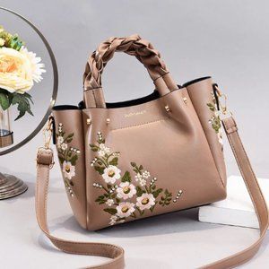 Handbag, Shoulder Flower Lady Designer Handbags Embroidery Women Top Handle